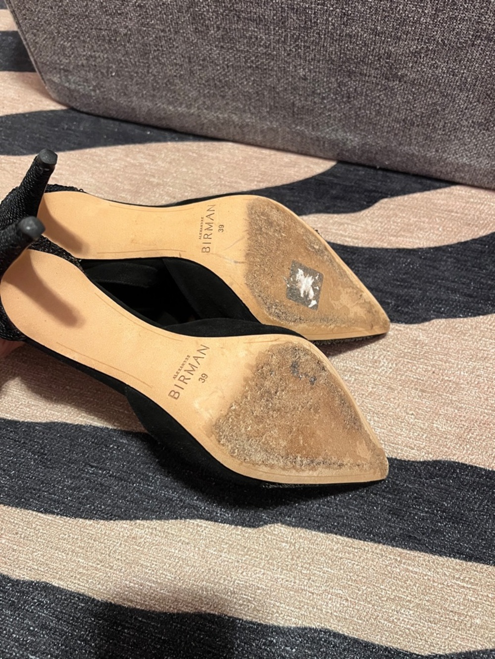 Alexandre Birman Black Sequin Pointed-Toe Ankle Tie Heels - Picture 6 of 6